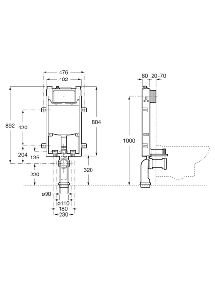 Roca Active One Gömme Rezervuar Seti, Krom - A89P060121 - 2