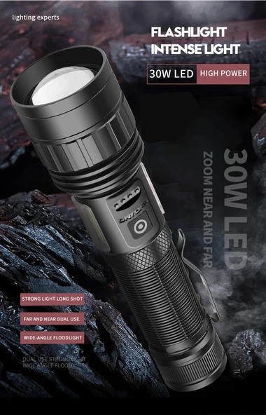 PeakStar Ps-6153 10000 Lümen Zoomlu Mıknatıslı TG Cob Led Powerbank Özellikli Profesyonel El Feneri - 2