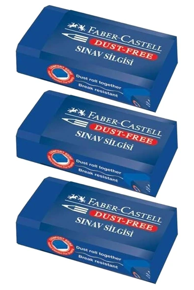 Sınav Silgisi Mavi Silgi Orta Boy 3 Adet Faber Silgi Sınav Yumuşak Silgi Kaliteli Orjinal Okul Öğrenci