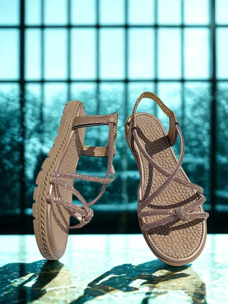 Sandalet Gümüş Taşlı Dore ürün görseli