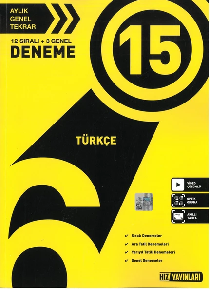 Hız 6.Sınıf Türkçe 15li Deneme