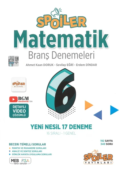 Spoiler 6.Sınıf Matematik Branş Deneme