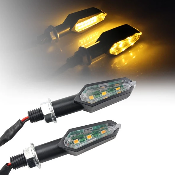 Motosiklet Led Sinyal Lambası Çift Taraflı Led Sinyal Lamba Seti 2 li - 3