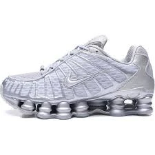Nike Shox TL metalik gümüş erkek Sneakers beyaz beyaz - 3