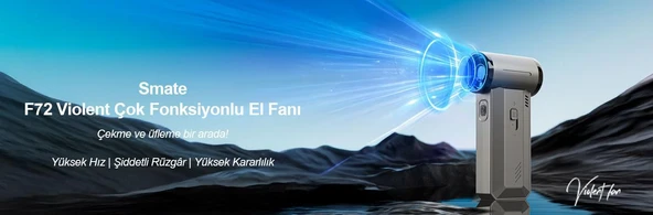 Smate F72 Violent Çok Fonksiyonlu El Fanı - Resim 5