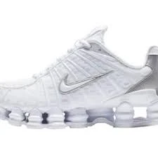 Nike Shox TL metalik gümüş erkek Sneakers beyaz beyaz - 2