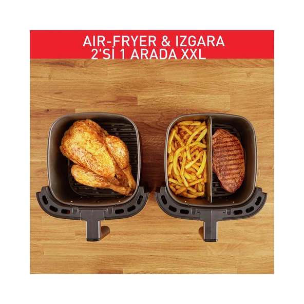 TEFAL EY8018 Easy Fry & Grill & XXL Yağsız Fritöz Airfryer, 6,5 Litre Kapasite, Hava ile Kızartma & Izgara, Siyah – 7211004776 - 4