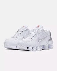 Nike Shox TL metalik gümüş erkek Sneakers beyaz beyaz - 4