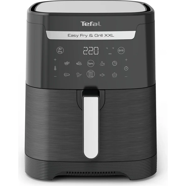 TEFAL EY8018 Easy Fry & Grill & XXL Yağsız Fritöz Airfryer, 6,5 Litre Kapasite, Hava ile Kızartma & Izgara, Siyah – 7211004776