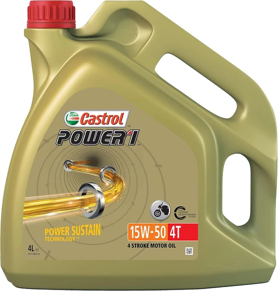 Castrol POWER1 4T 15W-50 4 Litre Motosiklet Yağı ürün görseli