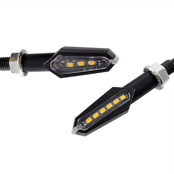 Motosiklet Led Sinyal Lambası Çift Taraflı Led Sinyal Lamba Seti 2 li - 2