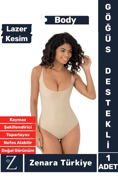 İz İç Göstermez Kaymaz Vücut Sıkılaştıran İncelten Toparlayan LAZER KESİM Gögüs Destekli Body Korse ürün görseli