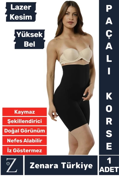 İz İç Göstermez Kaymaz Beden İncelten Sıkılaştıran Toparlayan LAZER KESİM Yüksek Bel Paçalı Korse ürün görseli