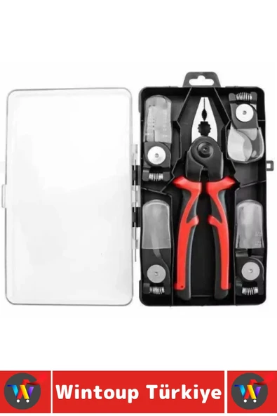 Ergonomik Montaj Bakım Tamir Çok Fonksiyonlu Kolay Yaylı Sistem Kaymaz Tak Çıkar 5 Başlık PENSE SETİ - 3