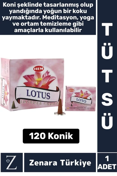 Rahatlama Arınma Dinginlik Meditasyon Yoga Chakra Pozitif Enerji Hoş Kokulu KONİK TÜTSÜ 120 Adet ürün görseli