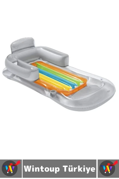Dayanıklı Yüzme Havuz Deniz Keyif İçecek Koyma Yeri Koltuklu Tasarım Şişme Lüks Şeffaf DENİZ YATAĞI - 2