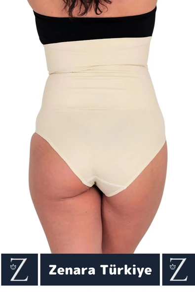 Gündelik Doğal Görünüm Vücut Beden Küçülten Toparlayan Yüksek Bel Ağraflı Slip Korseli TAYT - 5