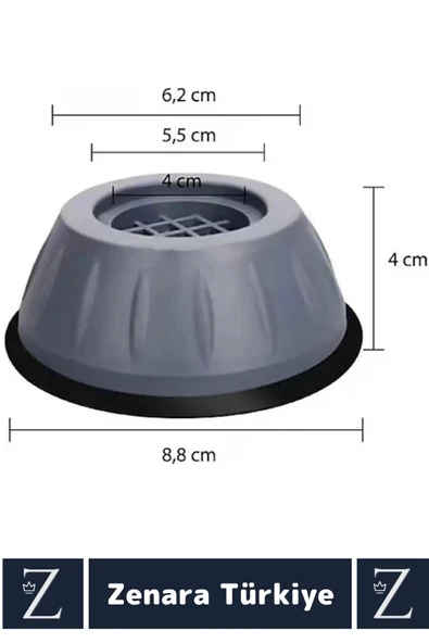 Çamaşır Makinesi Sandalye Kanepe Yatak Mobilya Titreşim Önleyici Sabitleyici Kaydırmaz Ayak 4 Adet - 3