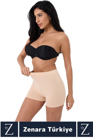 Gündelik İz Göstermez Vücut Sıkılaştıran İncelten Toparlayan Dikişsiz Yüksek Bel Boxer Şort Korse - 2