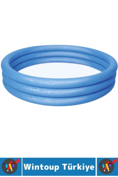 Kompakt Dayanıklı Güvenli Eğlenceli Ev Bahçe Teras 280 Litre +2 Yaş 3 Halkalı ŞİŞME ÇOCUK HAVUZU - 2