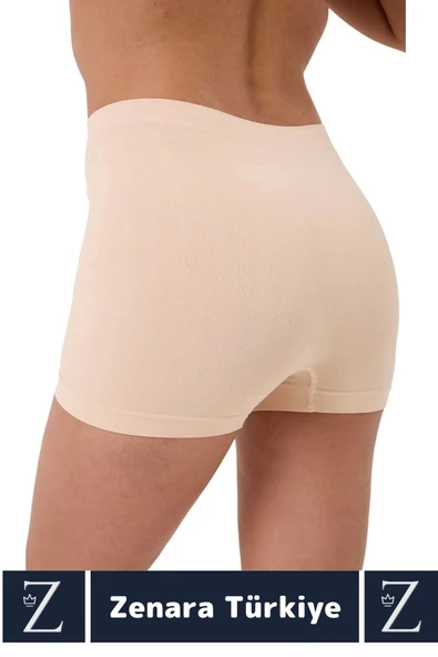 Gündelik İz Göstermez Vücut Sıkılaştıran İncelten Toparlayan Dikişsiz Yüksek Bel Boxer Şort Korse - 3