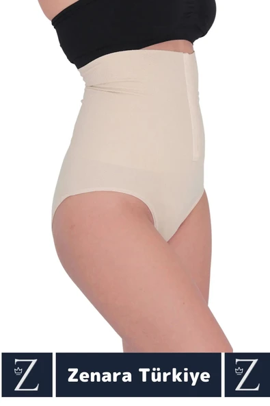 Gündelik Doğal Görünüm Vücut Beden Küçülten Toparlayan Yüksek Bel Ağraflı Slip Korseli TAYT - 4