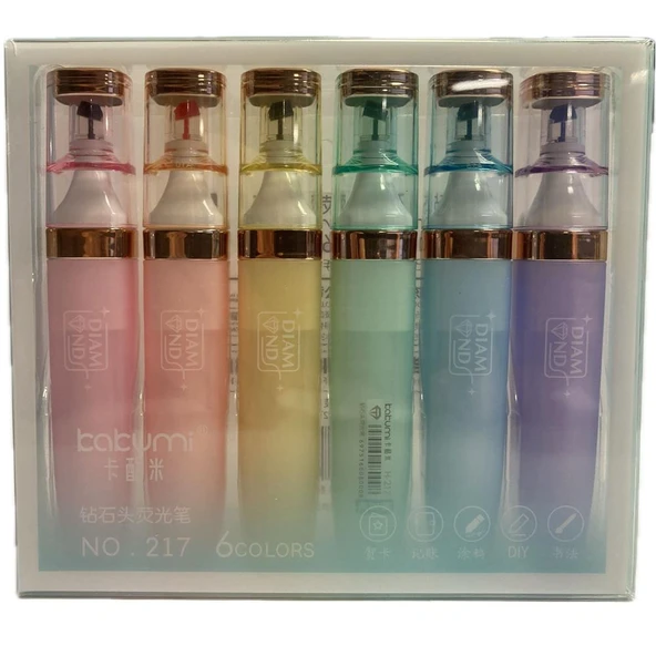 Bafix Fosforlu Kalem Diamond 6 Renk Blister Fosforlu Kalem ürün görseli 1