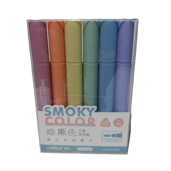 Bafix Fosforlu Kalem Kalem Tipi Smoky Color 6 Renk Blister ürün görseli 1