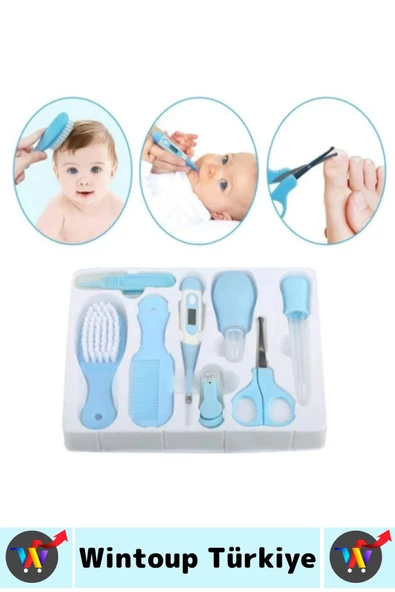 Kompakt Çok Fonksiyonlu Bebek Yenidoğan Hijyenik Temizlik Temel Kişisel Bakım 8 Prç BEBEK BAKIM SETİ - 4
