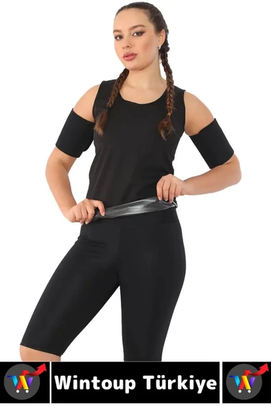 Günlük Spor Kullanım Terleme Hızlandıran Rahat Destekleyici TERMAL SAUNA ŞORT ATLET TAKIM - 3