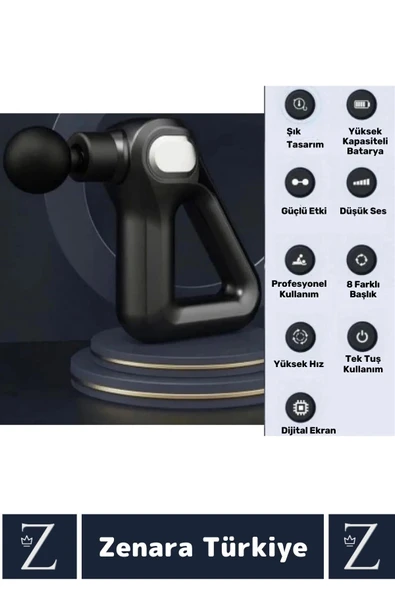 Ergonomik Kol Bacak Sırt Bel Yüksek Titreşim 12 Hız Kademeli Spor Fitness Kas 8 Başlıklı Masaj Aleti - 2