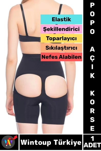 Özel Üretim Alt Karın Bel Toparlayan Sıkılaştıran Popo Şekillendiren Elastik POPO AÇIK PAÇALI KORSE
