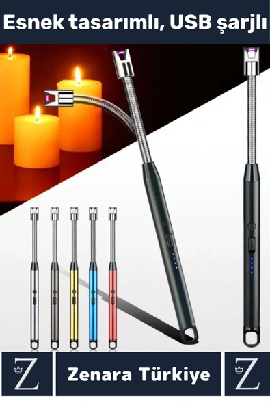 Kompakt Rüzgara Yağmura Dayanıklı Outdoor Kamp Piknik USB Şarjlı Esnek Bükülebilir Ocak Çakmağı - 2