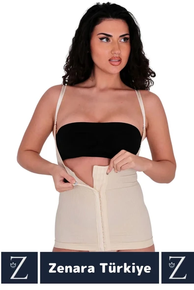 Günldelik Vücut Şekillendiren Beden Küçülten Toparlayan Gögüs Altı Askılı Ağraflı Bel Korse - Resim 2