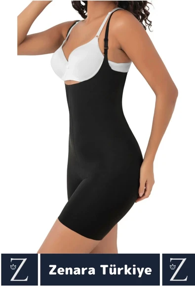 İz İç Göstermez Kaymaz Sıkılaştıran Şekillendiren Toparlayan LAZER KESİM Askılı Tam Boy Korse - Resim 3