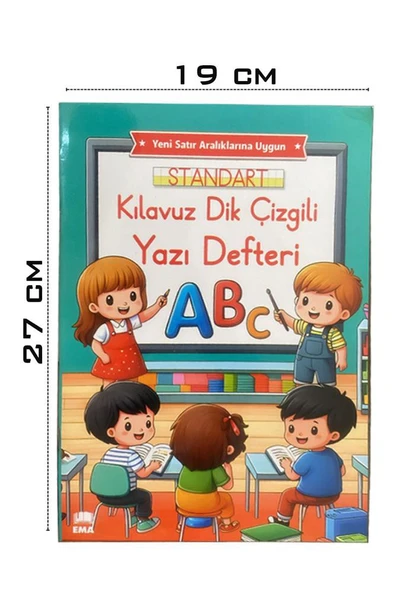 Kılavuz Dik Çizgili Güzel Yazı Defteri A4 Büyük Boy Fatih Kırmızı ve Siyah Jumbo Kurşun Kalem Sınav Silgisi Kalemtraş - 5