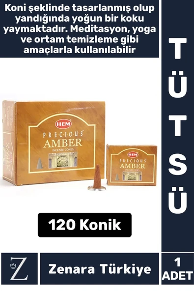 Rahatlama Arınma Dinginlik Meditasyon Yoga Chakra Pozitif Enerji Hoş Kokulu KONİK TÜTSÜ 120 Adet ürün görseli