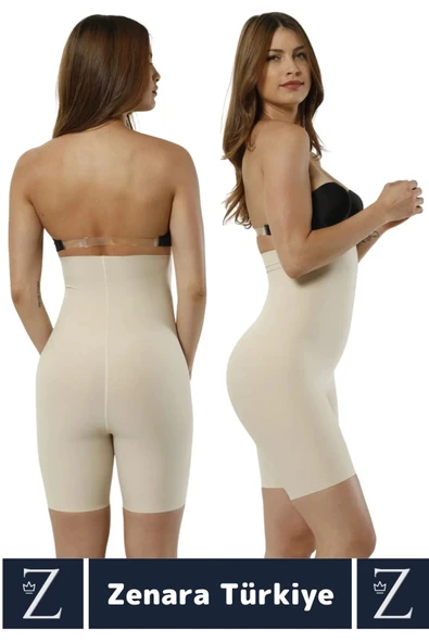 İz İç Göstermez Kaymaz Beden İncelten Sıkılaştıran Toparlayan LAZER KESİM Yüksek Bel Paçalı Korse - 3