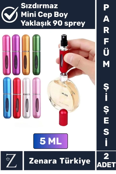 Kompakt Cep Boy Doldurulabilir Taşınabilir Sızdırmaz Pratik Çanta Boy Cep Parfümü Şişesi 5 ML 2 Adet