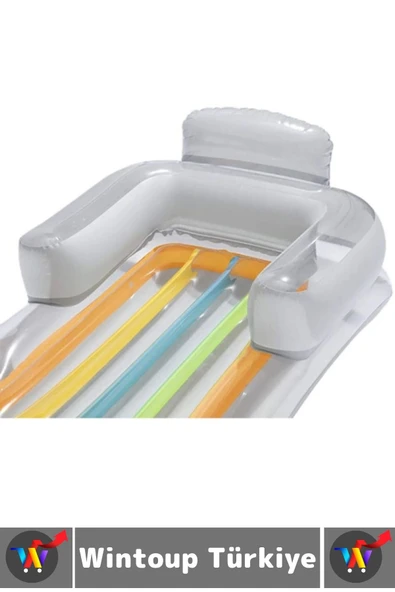 Dayanıklı Yüzme Havuz Deniz Keyif İçecek Koyma Yeri Koltuklu Tasarım Şişme Lüks Şeffaf DENİZ YATAĞI - 5