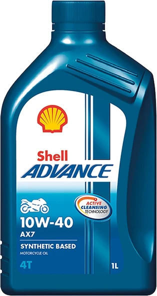 Shell Advance AX7 4T 10W-40 API SM Sentetik Teknoloji Motosiklet Motor Yağı (1L) ürün görseli