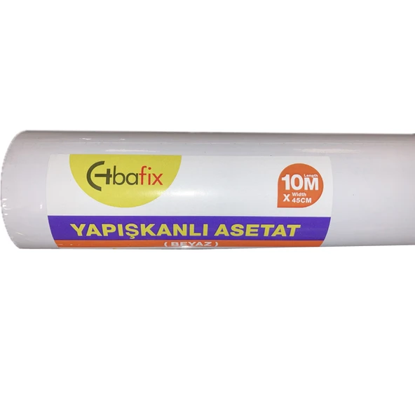 Bafix Yapışkanlı Asetat Rulo 45 CM x 10 Metre Beyaz