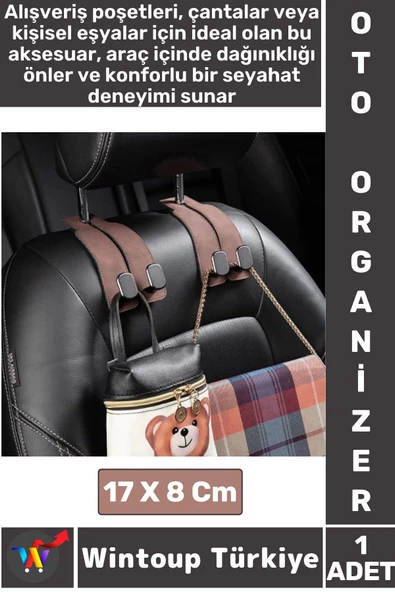 Ergonomik Araç Organizer Poşet Gömlek Takım Elbise Kıyafet Telefon Tutucu ARAÇ İÇİ KOLTUK KANCASI