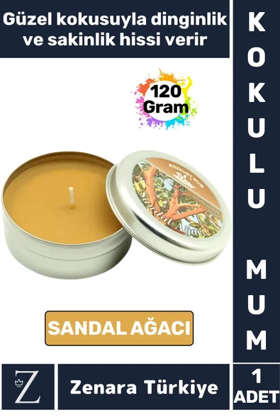 Özel Metal Kutu Arınma Huzur Meditasyon Yoga Esans Sakinlik Veren Dekoratif Oda Kokusu Mum 120 Gram