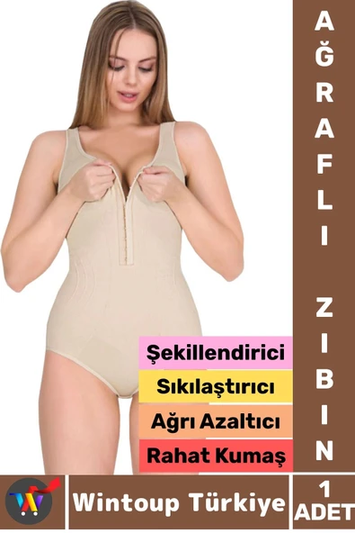 Karın Bel Göğüs Şekillendiren Sıkılaştıran Toparlayan Postür Düzelten Kadın AĞRAFLI ZIBIN KORSE ürün görseli