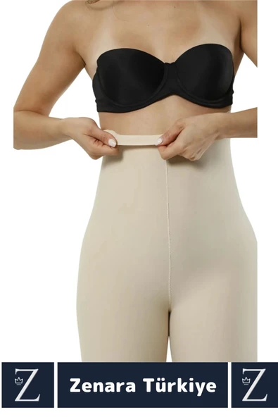 İz İç Göstermez Kaymaz Beden İncelten Sıkılaştıran Toparlayan LAZER KESİM Yüksek Bel Paçalı Korse - 4