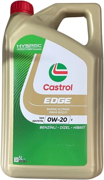 Castrol Edge 0W-20 V 5 Litre Motor Yağı ürün görseli