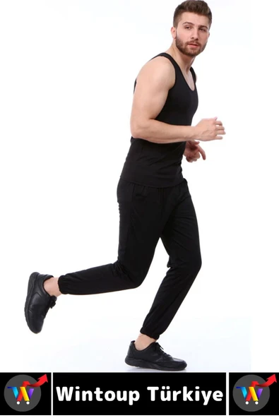 Günlük Kullanım Spor Terleme Hızlandıran Rahat Sıkılaştırıcı TERMAL SAUNA EŞOFMAN ALTI ATLET TAKIM - 2