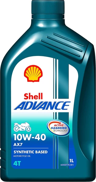 Shell 550053815 Advance 4T AX7 10W40 (SM/MA2), 1L, Mavi, Tek Boyut ürün görseli