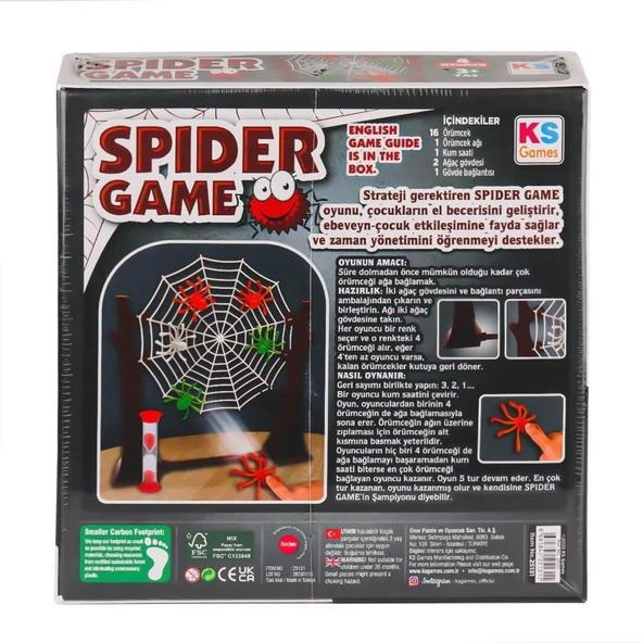 Ks Games Spider Game Türkçe - İngilizce Kutu Oyunu - 2